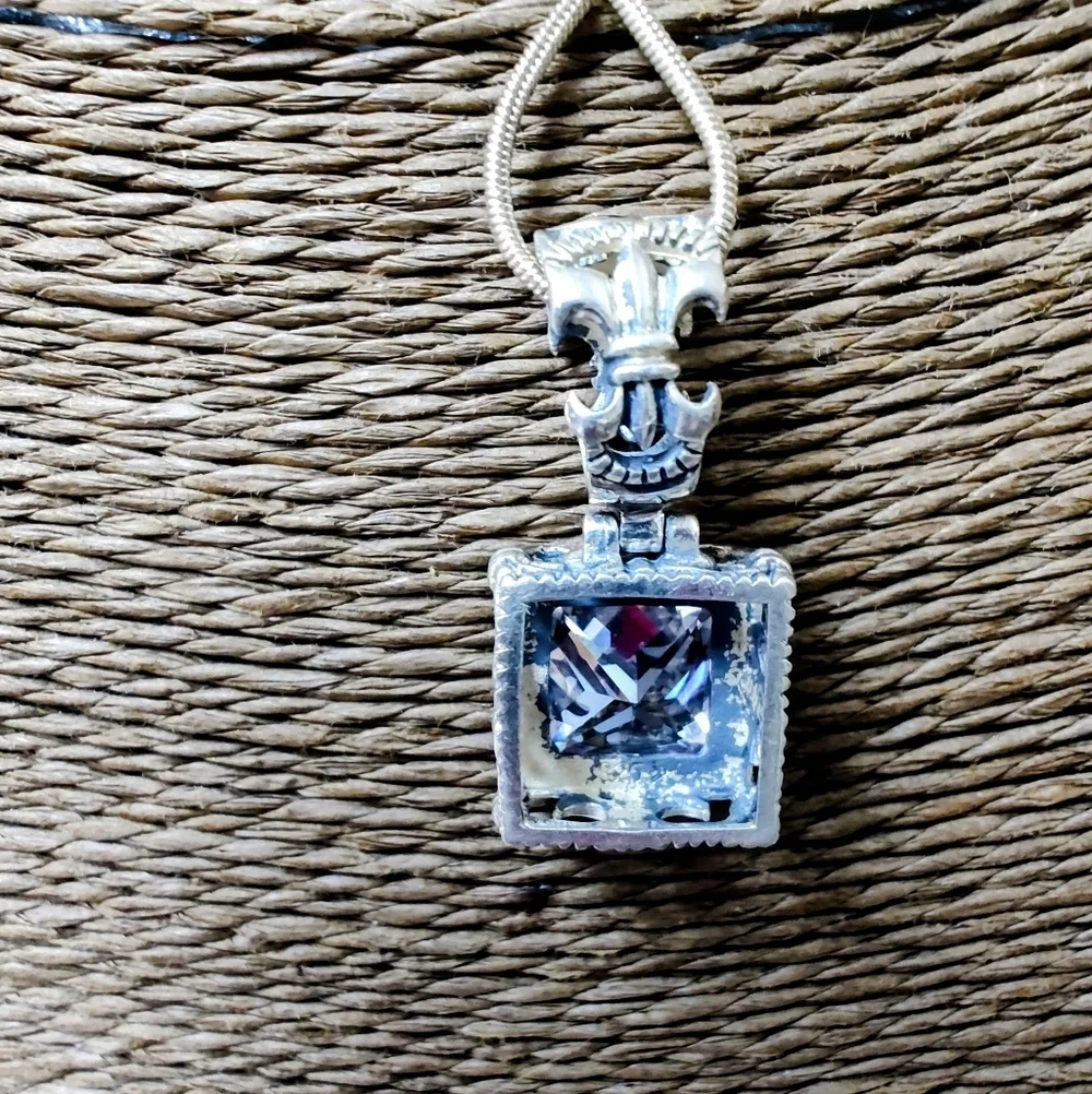 Swarovski Crystal & Silverplate Pendant W 18